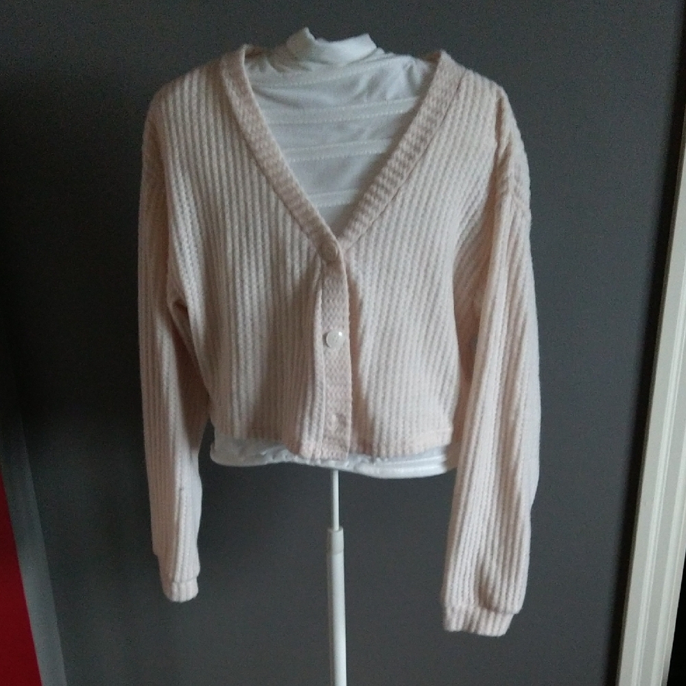 Cream Chunky Knit Cardigan Sweater
